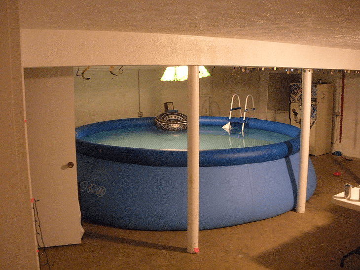 Inflatable Basement Pool - Do Not Attempt This at Home!